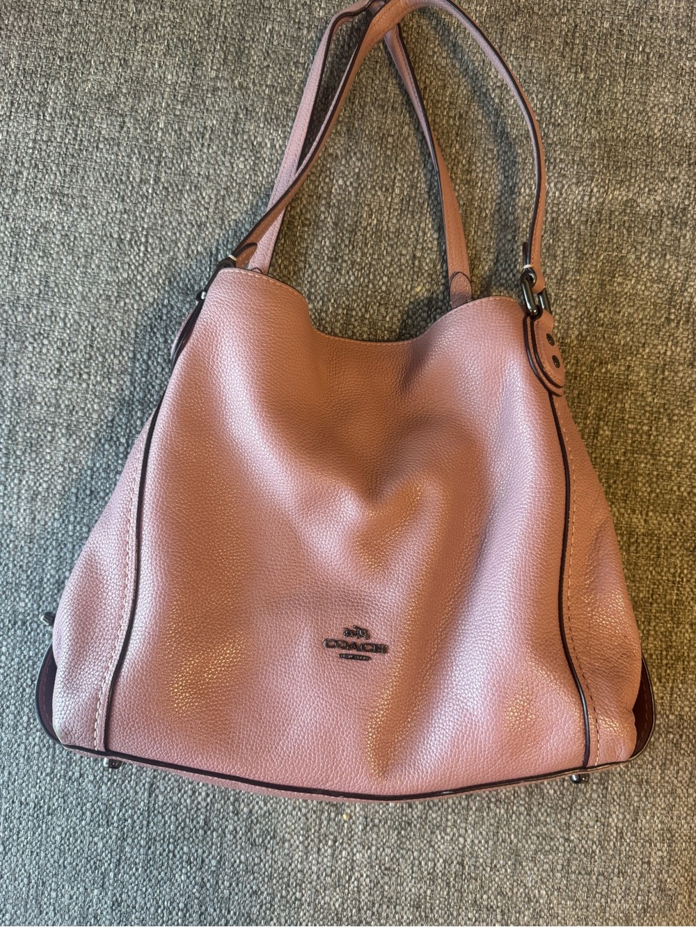 Coach Pebbled Leather Shoulder Bag in Dusty Rose